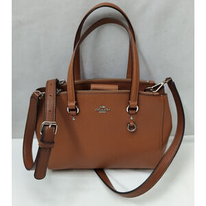 Coach Stanton 26 Brown Crossgrain Leather Carryall Double Handles Satchel Bag